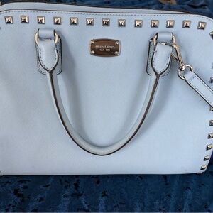 Michael Kors Sky Blue Studded Satchel